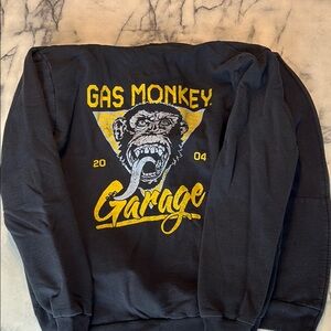 Black and Yellow Zip Up Sweater with Graphic Design